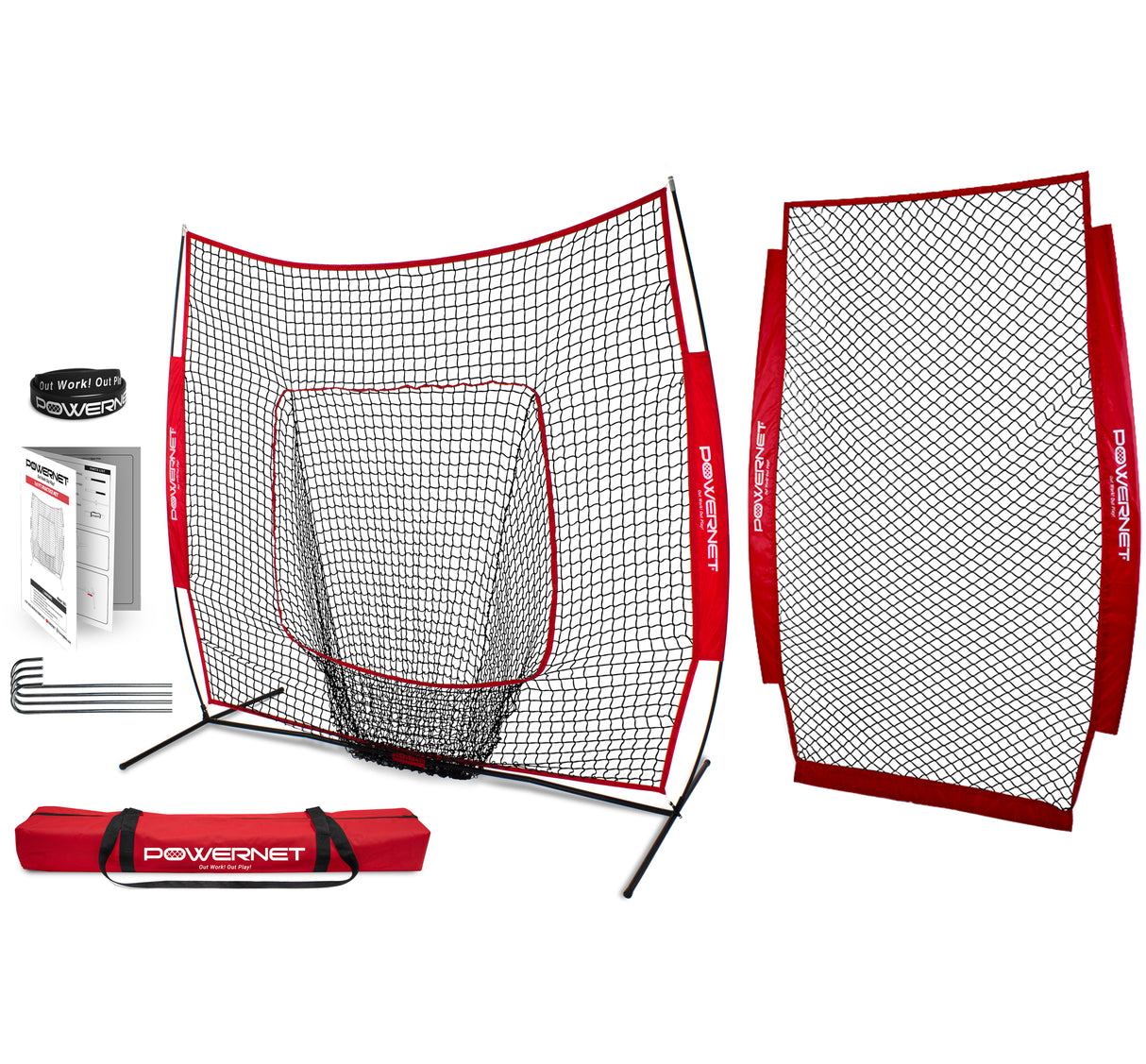 Practice Net 7x7 Bundle + I-Screen (1 Frame + 2 Nets) Sports PowerNet
