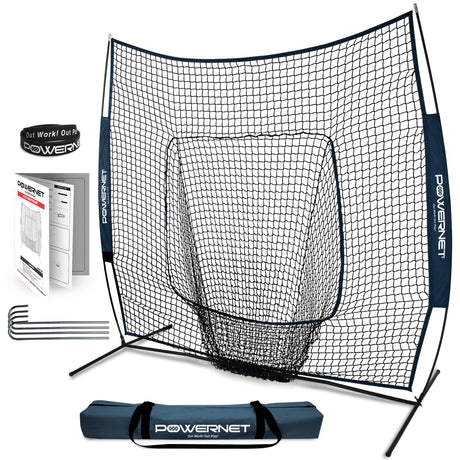The Original 7x7 FT Baseball Softball Training Net Baseball PowerNet Navy