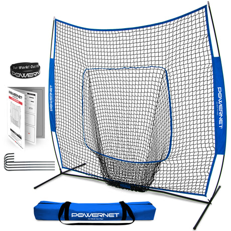 The Original 7x7 FT Baseball Softball Training Net Baseball PowerNet Royal Blue