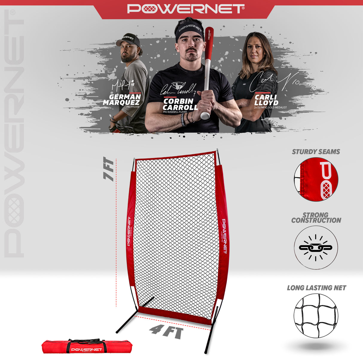 Pro Training Bundle | I-Screen, 12x9 Barrier Net, Ball Caddy & Practice Softballs TrainingNets by PowerNet