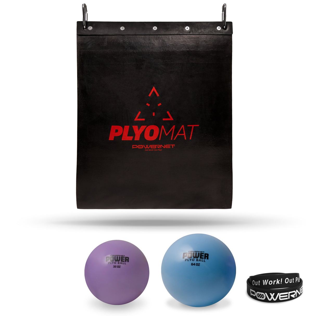 Hanging Plyo Mat & Power Plyometric Training Balls Bundle TrainingNets by PowerNet