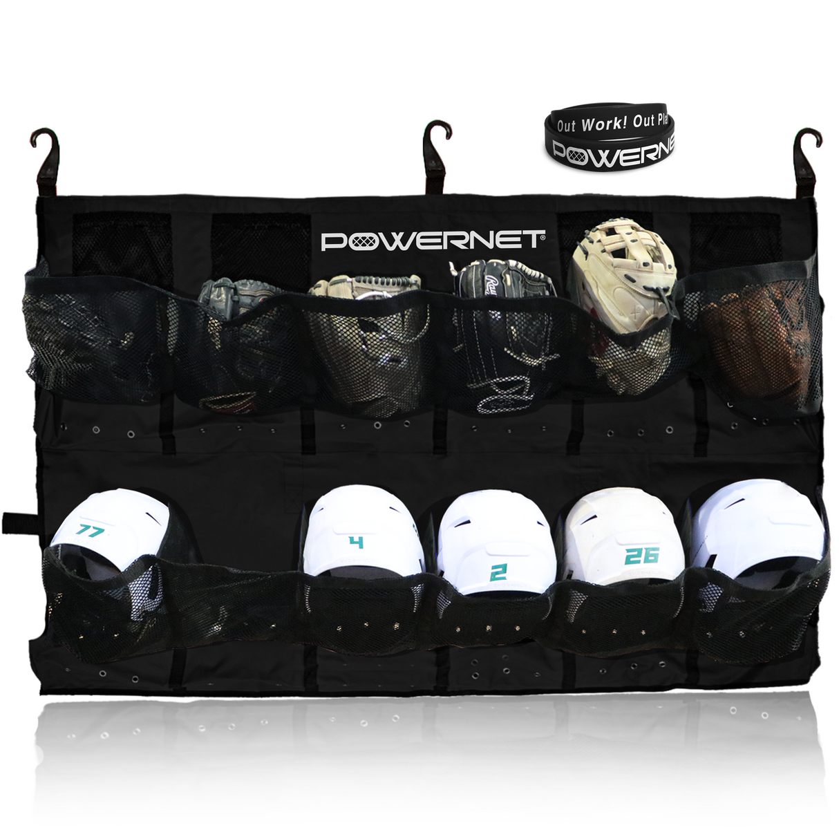 PowerPro Hanging Helmet Organizer Bag Helmet Organizer PowerNet Black