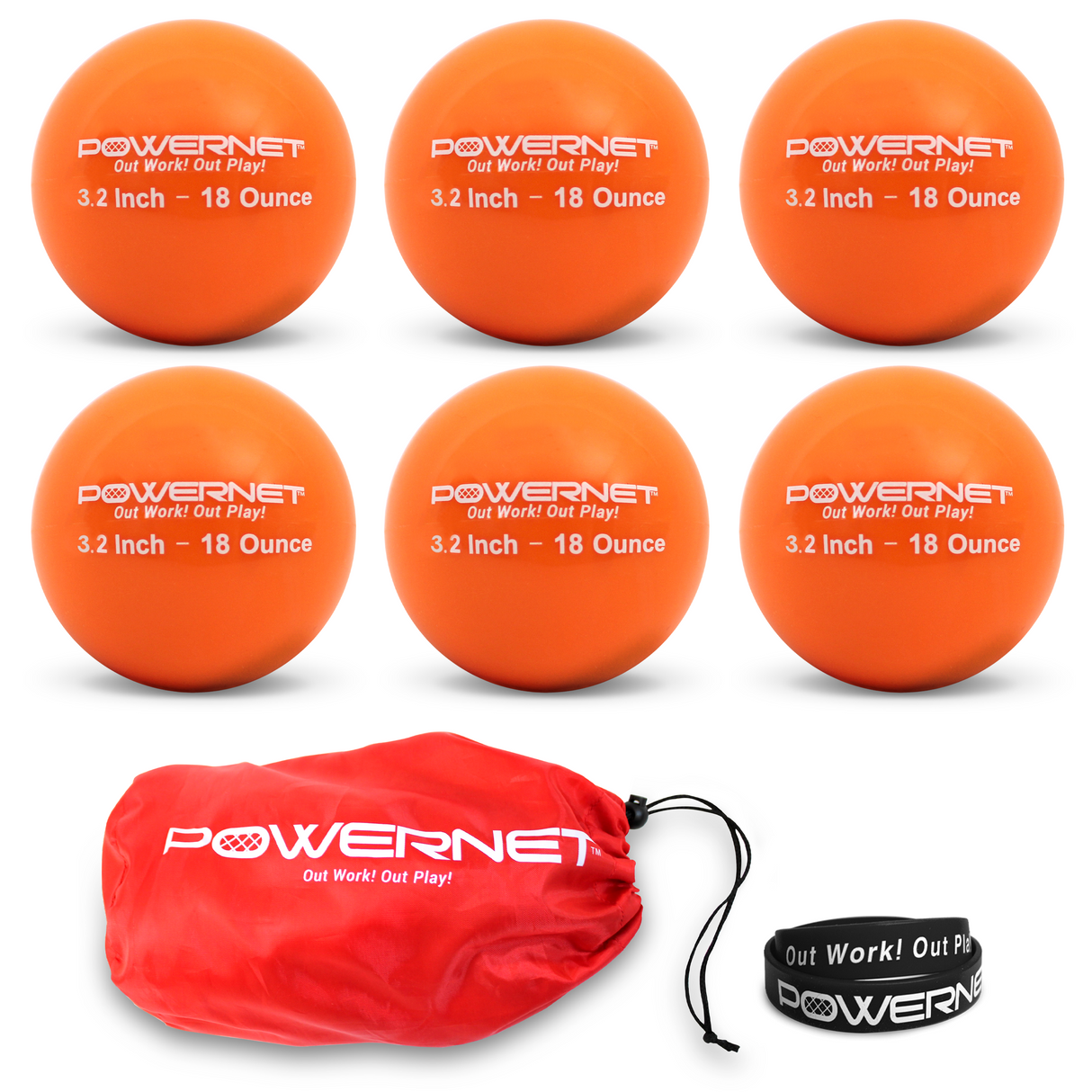 3.2" Weighted Training Balls | 12-20 oz sports PowerNet 18 Oz - Orange
