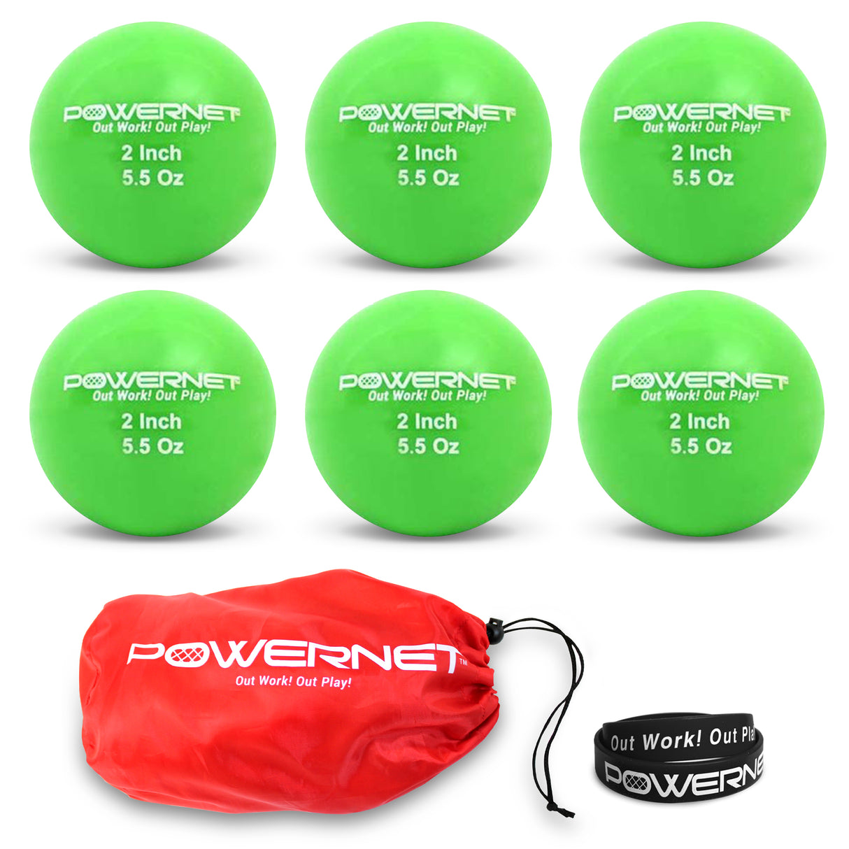 Micro 2" Weighted Training Balls | Choose from 3.5, 5.5 oz Sports PowerNet Green