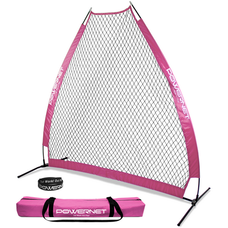 7 FT A-Frame Screen Portable Baseball Softball Training Net sports PowerNet Pink