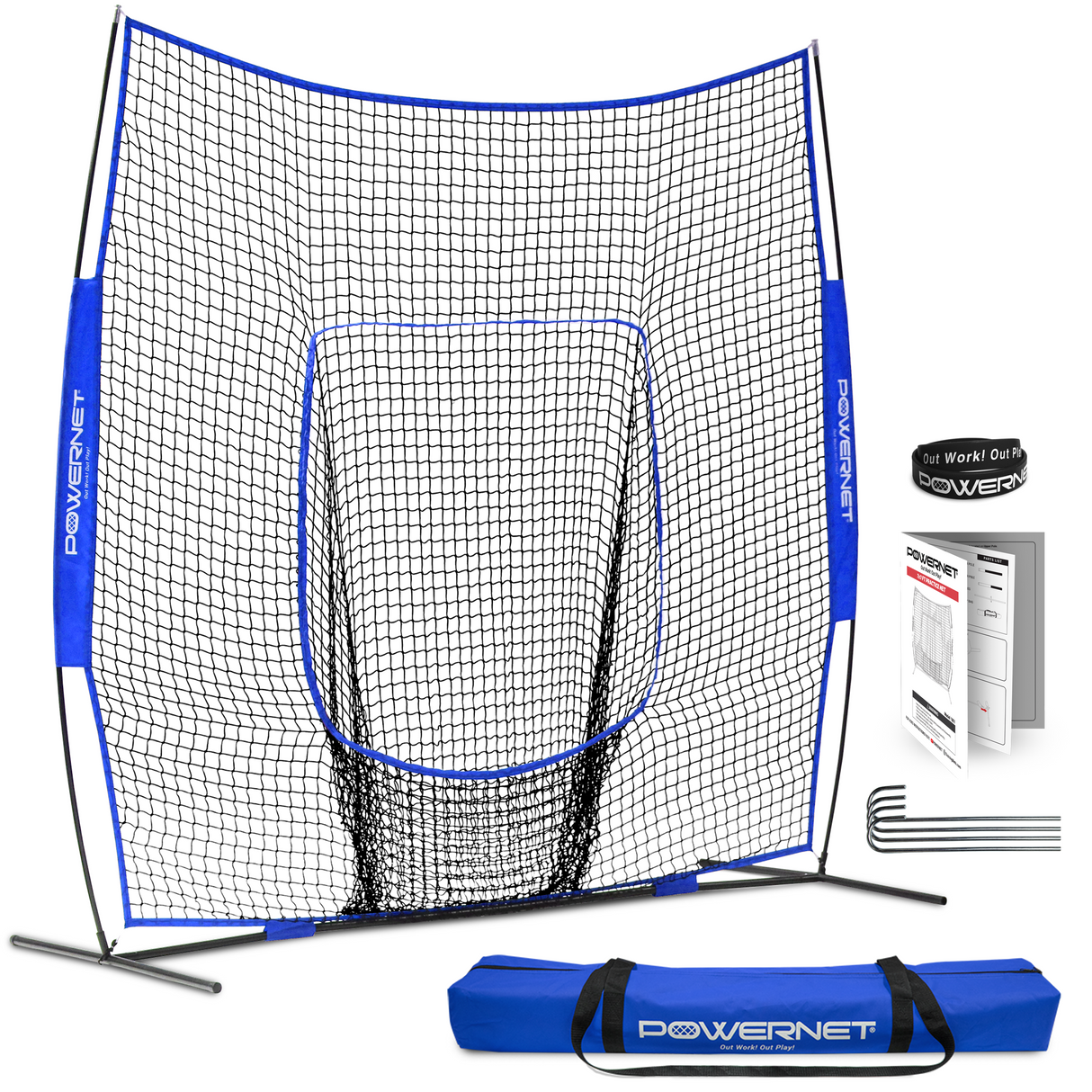 8x8 FT Portable Training Net sports PowerNet Royal Blue
