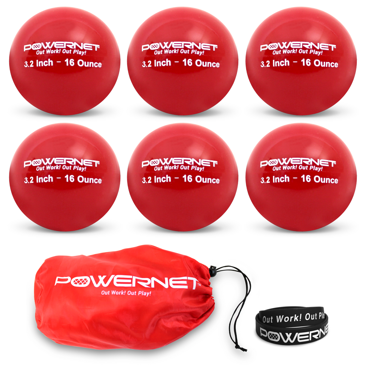 3.2" Weighted Training Balls | 12-20 oz sports PowerNet 16 Oz - Red