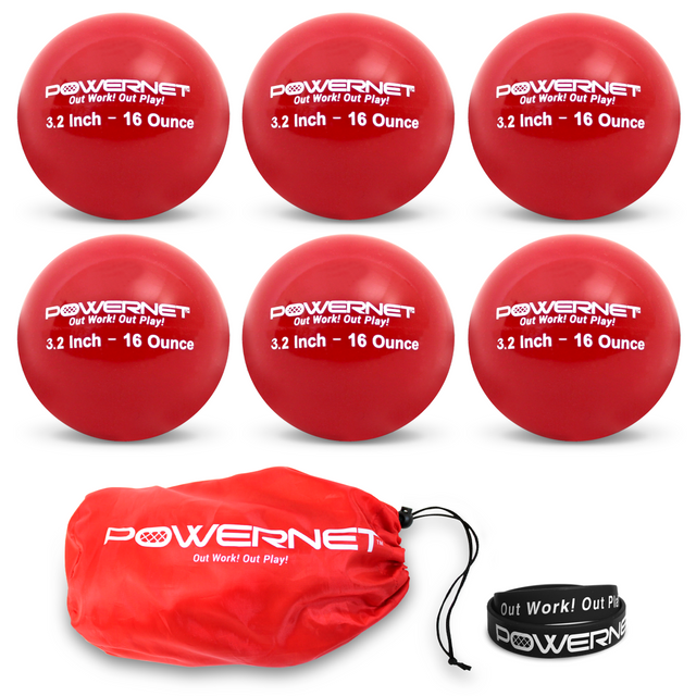 3.2" Weighted Training Balls | 12-20 oz sports PowerNet 16 Oz - Red