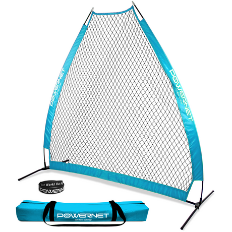 7 FT A-Frame Screen Portable Baseball Softball Training Net sports PowerNet Sky Blue