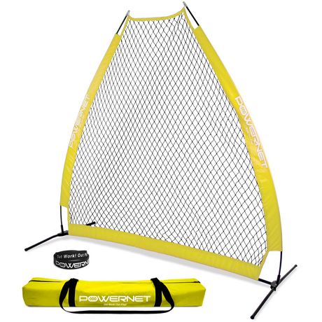 7 FT A-Frame Screen Portable Baseball Softball Training Net sports PowerNet Yellow
