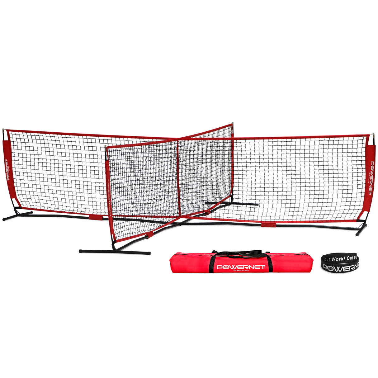 4 Way Soccer Tennis Net | 2 Sizes | Play a Fun Game While Training Soccer Net PowerNet 12x3 Foot