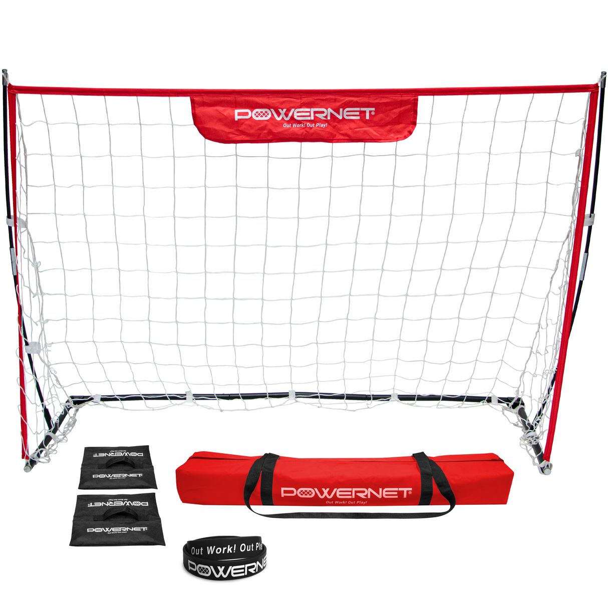 Soccer Goal | Lightweight Frame Ultra-Portable | Included Sandbag Sports PowerNet 6x4 FT Goal