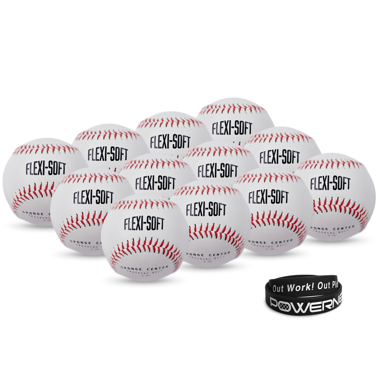 Flexi Soft Baseballs 12 Pack | Cushioned Core Safety Ball Flexi Soft Baseballs PowerNet