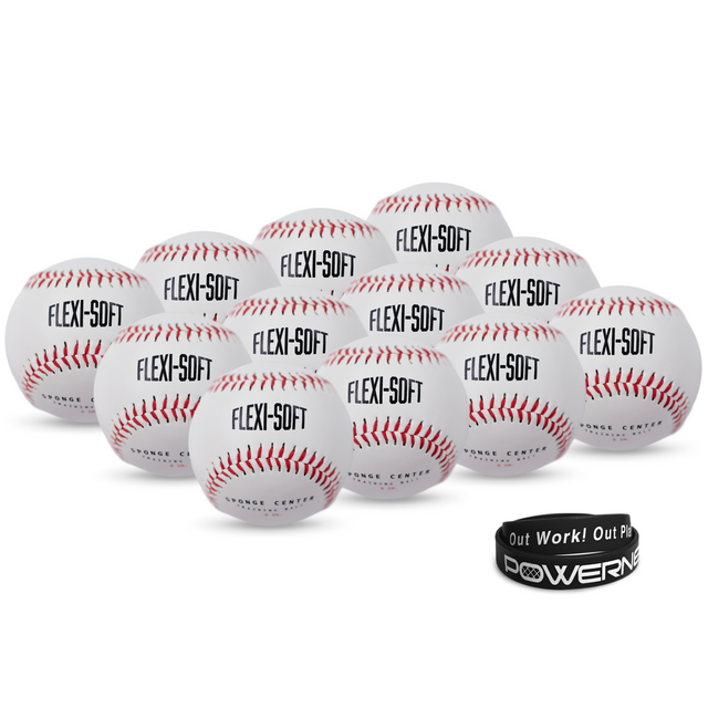 Flexi Soft Baseballs 12 Pack | Cushioned Core Safety Ball Flexi Soft Baseballs PowerNet