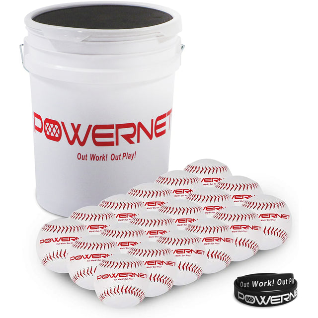 Cushioned Bucket and Practice Softball Bundle Sports PowerNet