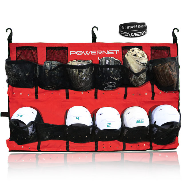 PowerPro Hanging Helmet Organizer Bag Helmet Organizer PowerNet Red