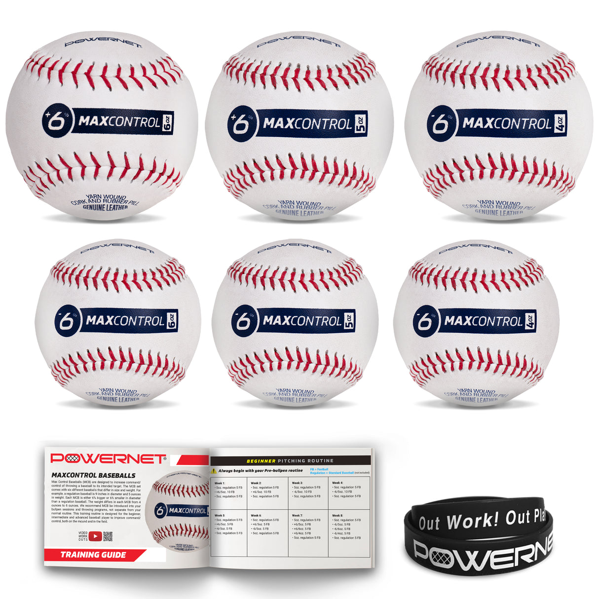 Overload & Underload MaxControl Baseballs Training Ball PowerNet