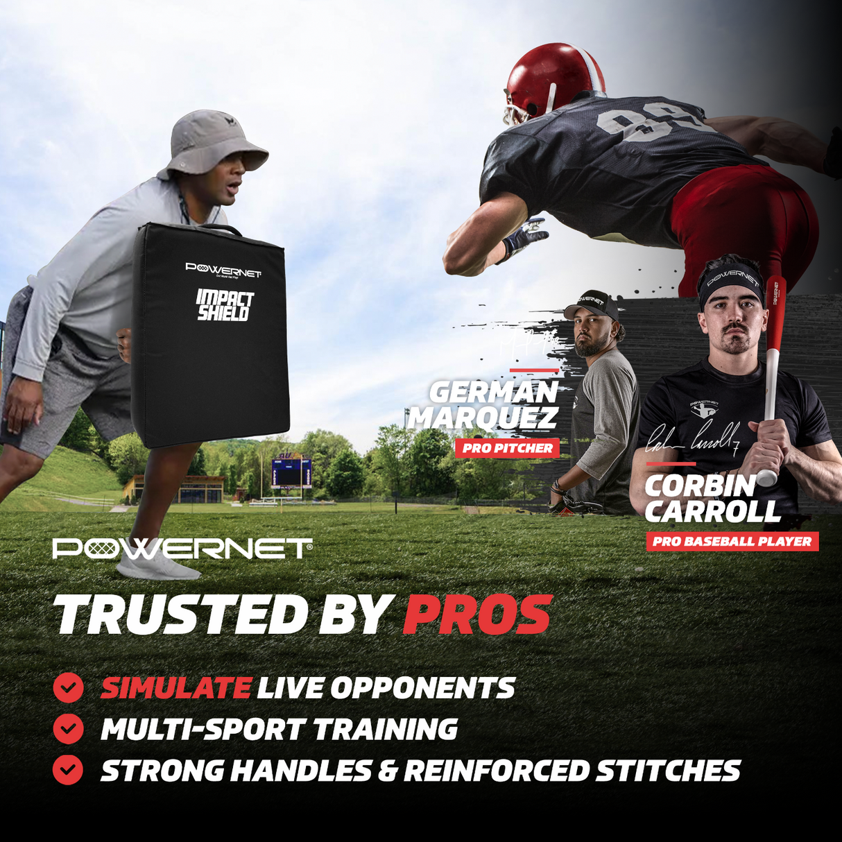 Impact Shield Pad 26" x 19" | Perfect for Blocking Drills, Martial Arts Blocking Pad PowerNet