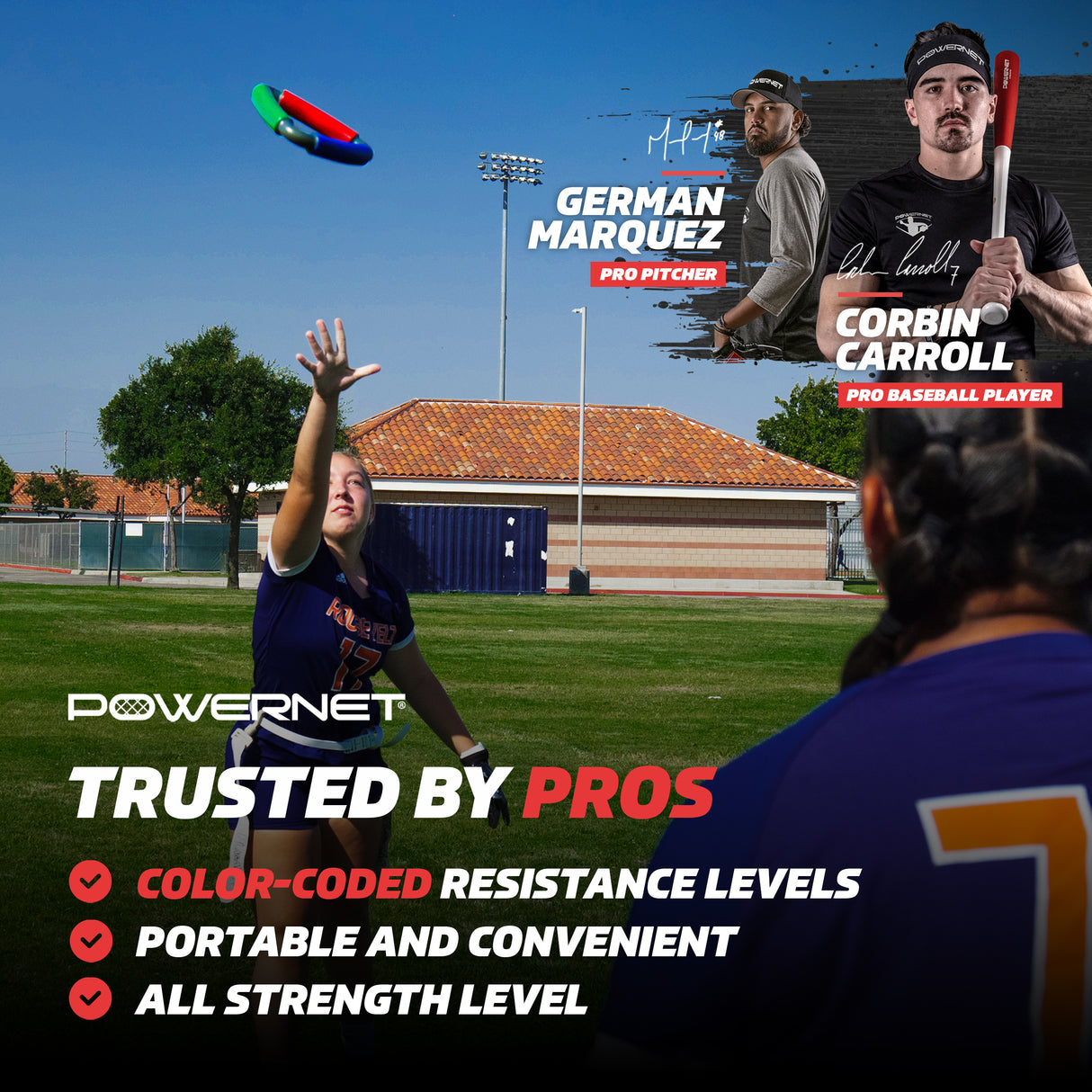 Tri-Action Catch | Hand-Eye Coordination Tool Training Tool PowerNet