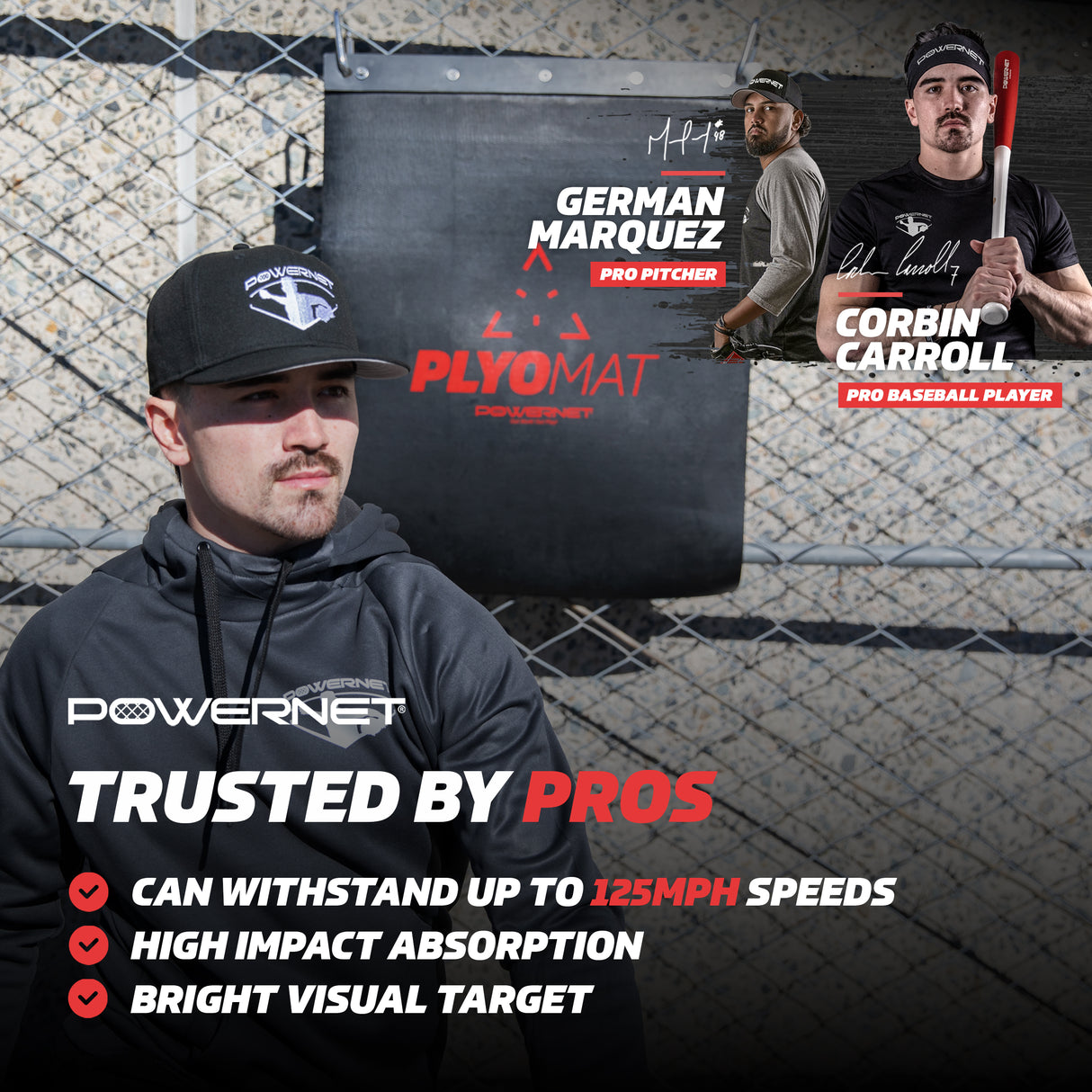 Hanging Plyo Mat & Power Plyometric Training Balls Bundle TrainingNets by PowerNet