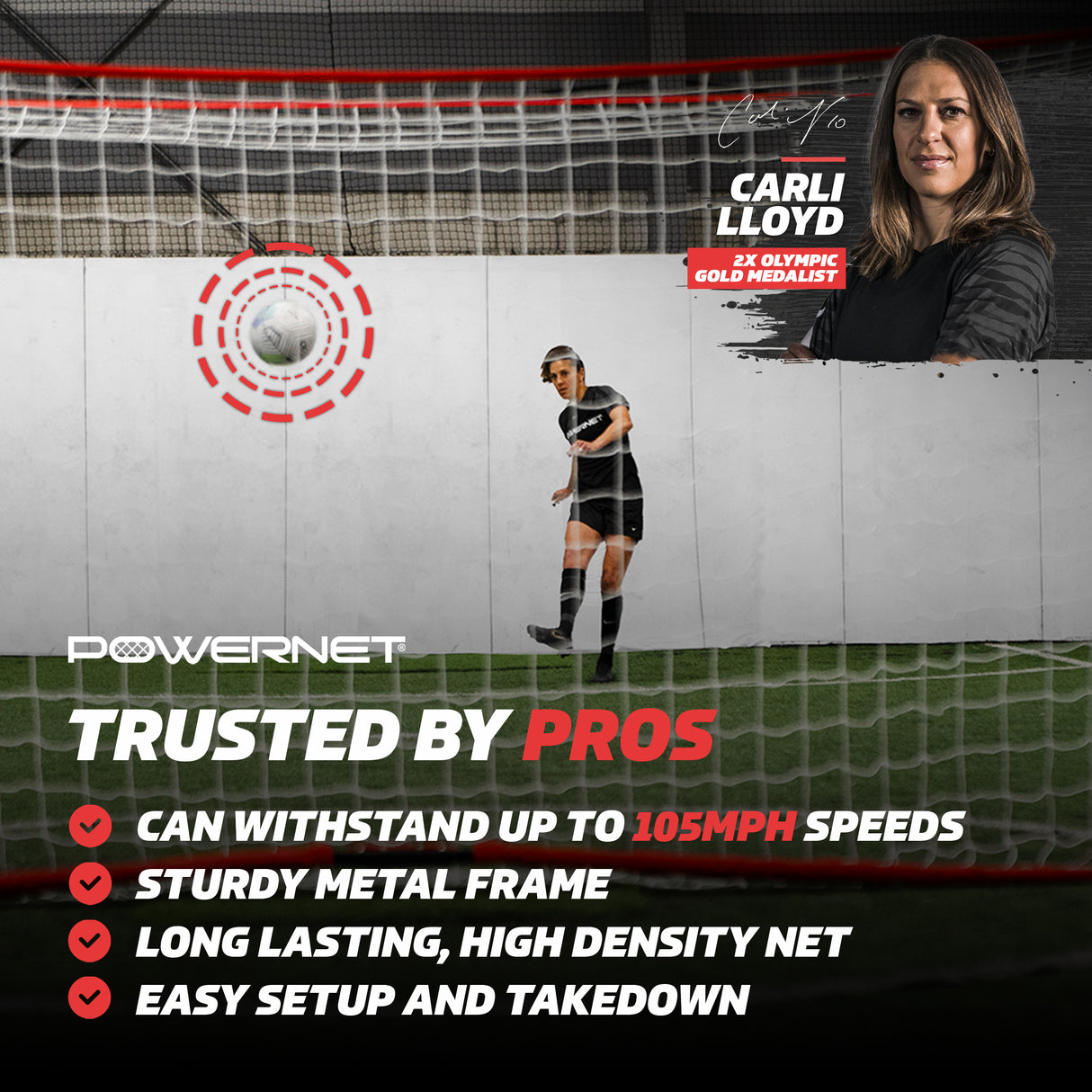 Portable 21x7 FT Soccer Goal TrainingNets by PowerNet