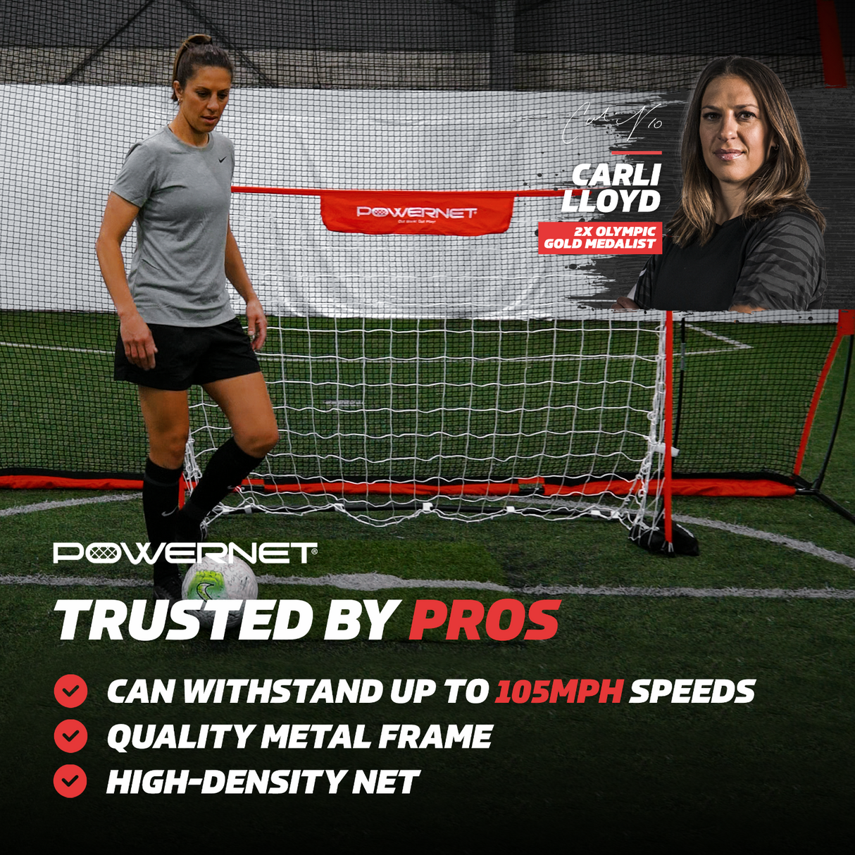 Soccer Goal | Lightweight Frame Ultra-Portable | Included Sandbag Sports PowerNet