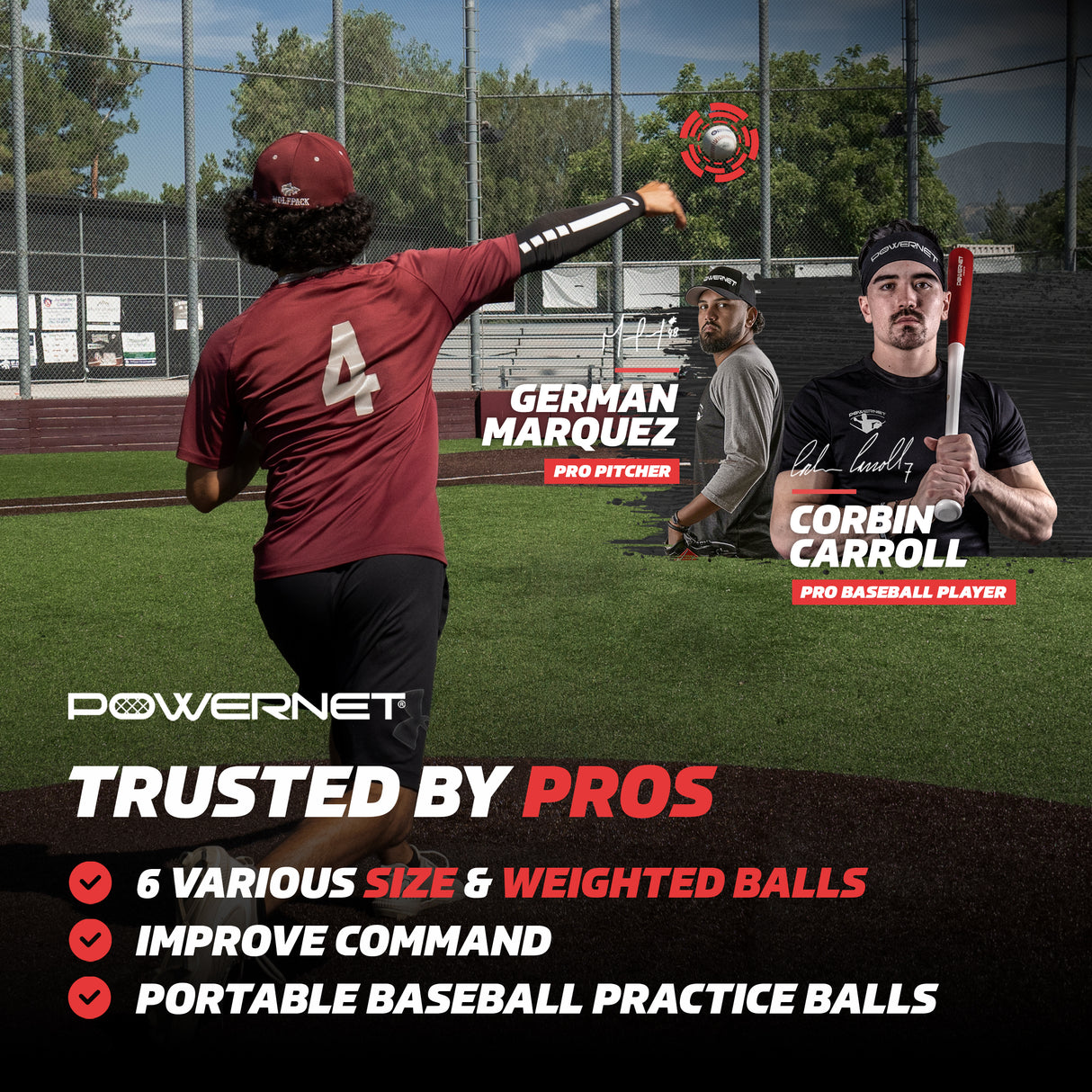 Overload & Underload MaxControl Baseballs Training Ball PowerNet
