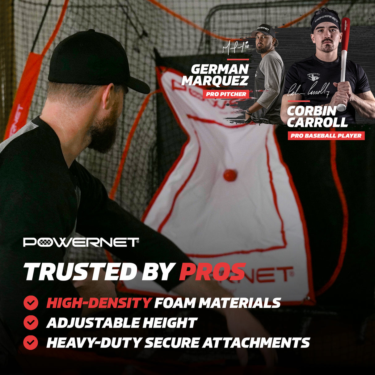 Power Pad Canvas Batting Pitching Backstop Sports PowerNet