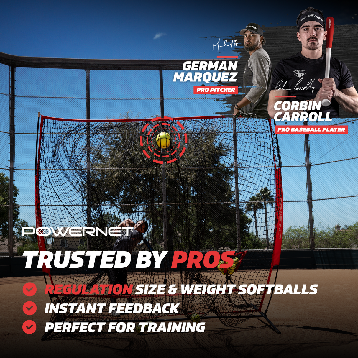 Ball Bucket Crusher Balls, Regulation Softballs & 3.2" Weighted Training Balls | (24 Balls Total) sports PowerNet