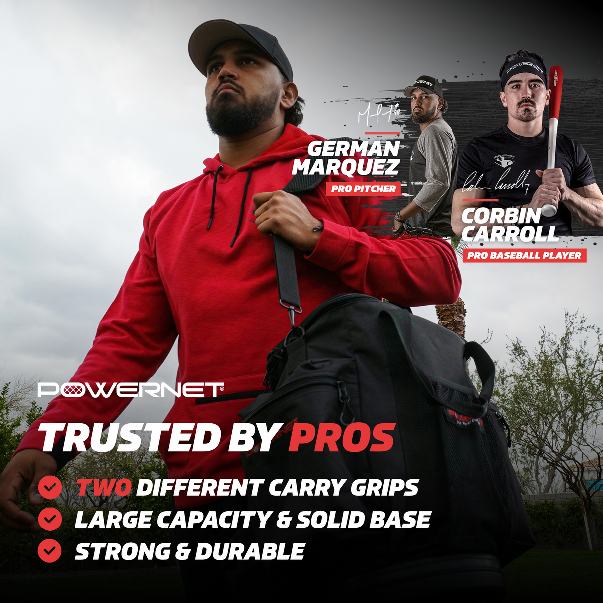 Soft Bucket Carry Bag | Shoulder Strap Baseball And Softball Equipment Bags PowerNet