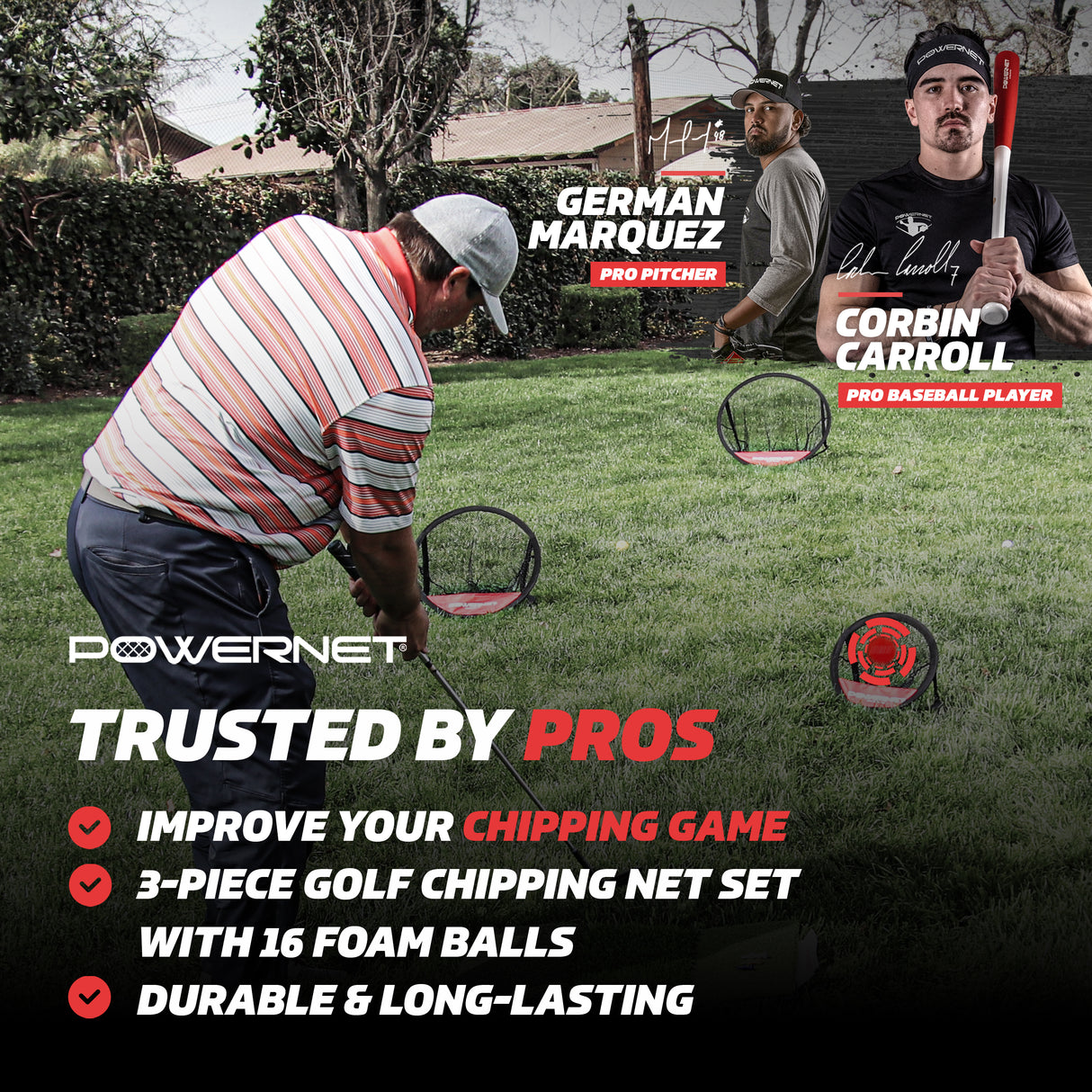 Golf Chipping Net Practice Bundle Sports PowerNet