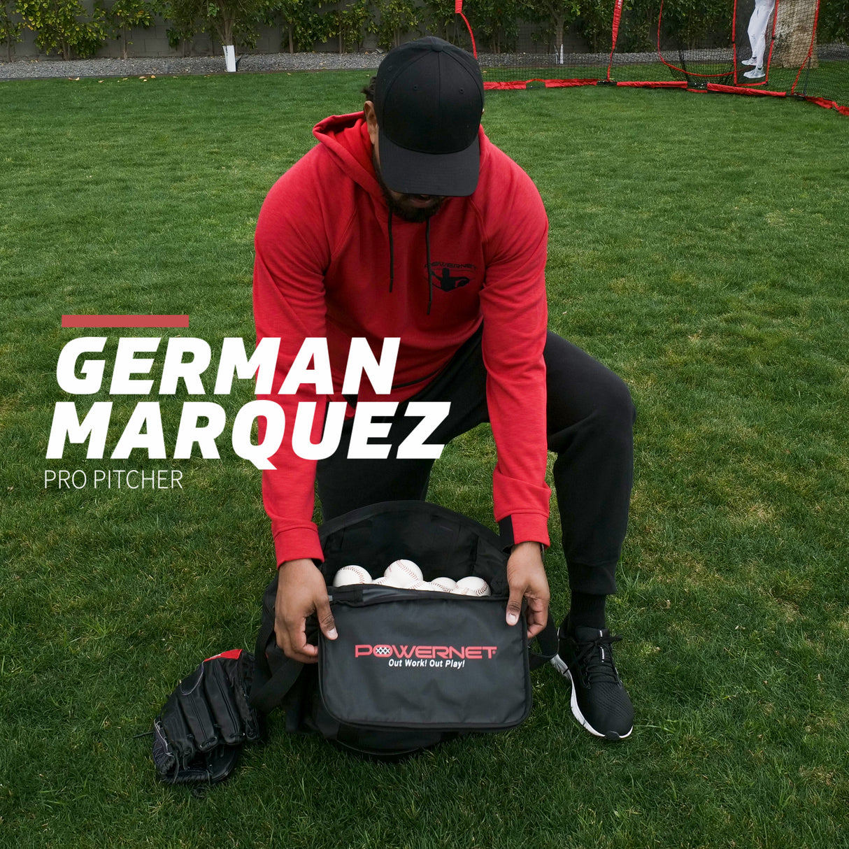 PRO BUNDLE | Shoulder Bucket Bag w/ Practice Baseballs TrainingNets by PowerNet