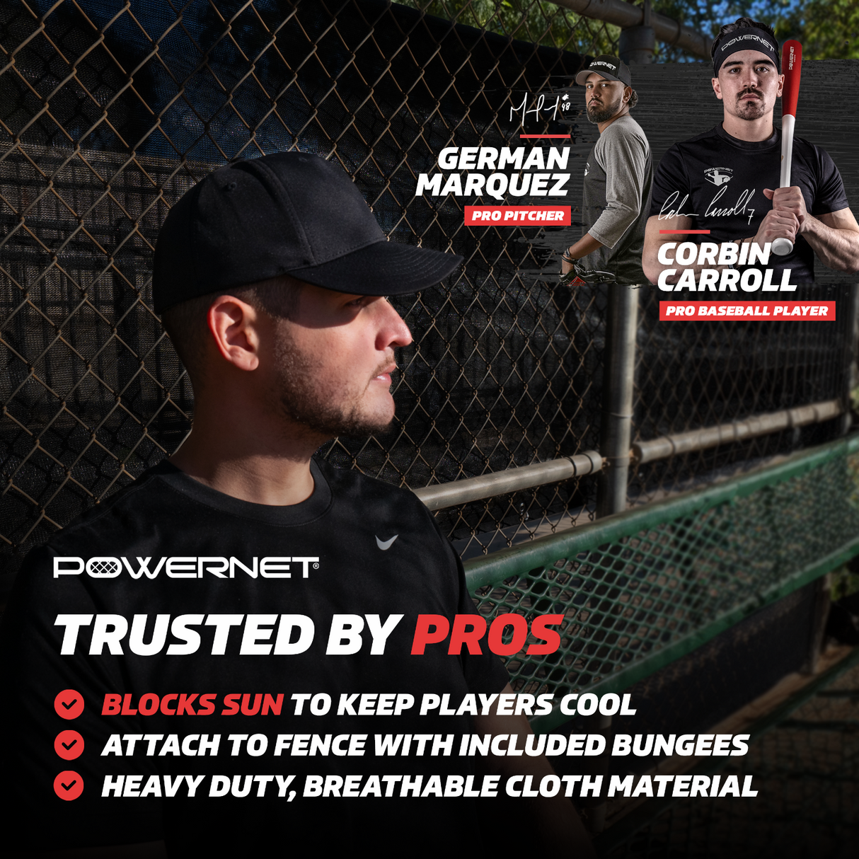 Portable Dugout Sun Shade Cover Protection 7x18.75 FT Sports PowerNet