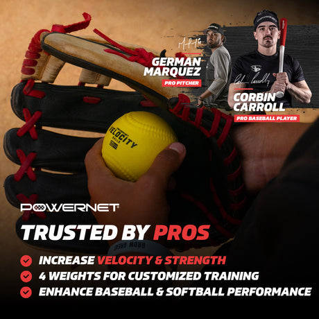 Velocity Balls 4-Pack | Pregame Warmup and Strength Training TrainingNets by PowerNet