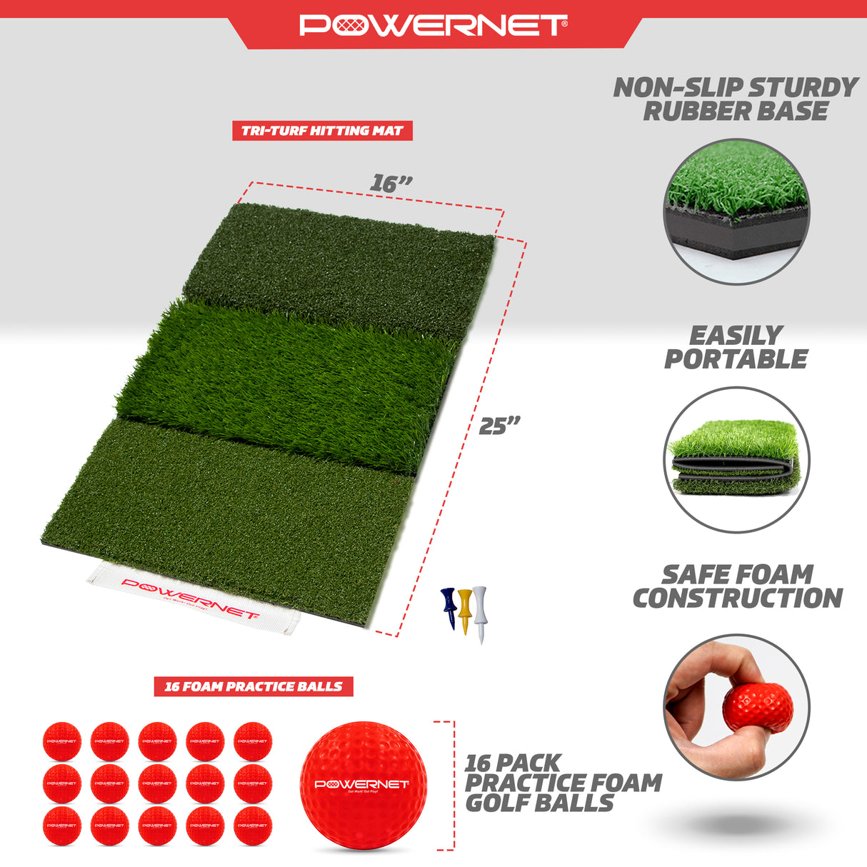 Golf Mat and Ball Bundle Sports PowerNet