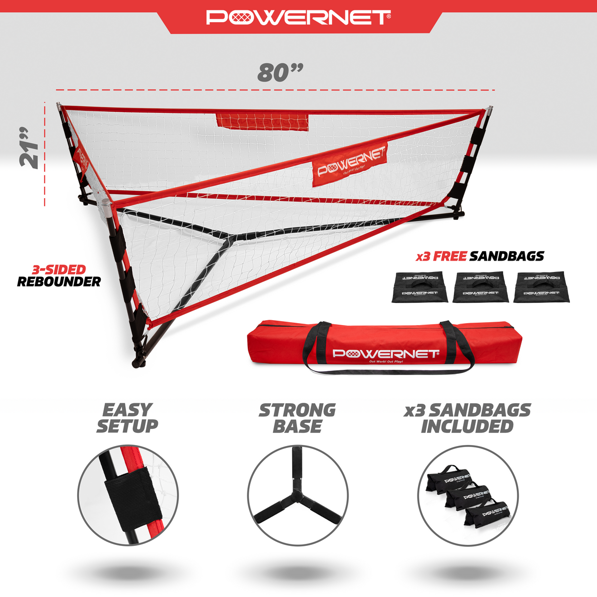 Soccer Triple Threat Rebounder | 3-Sided Net TrainingNets by PowerNet