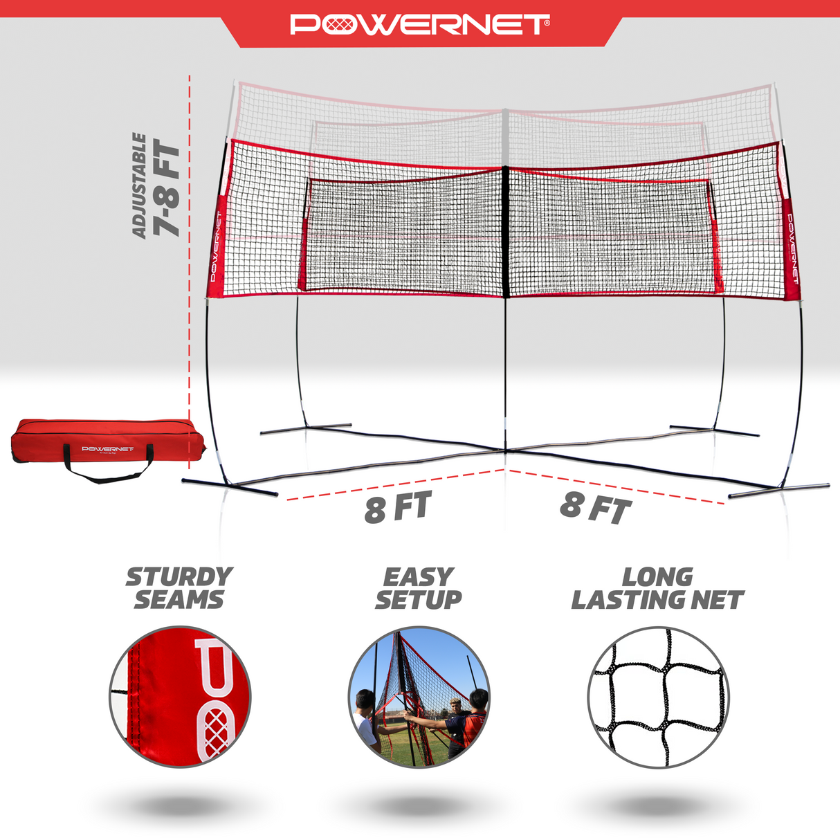 Four Square Volleyball Training Net Game Sports PowerNet