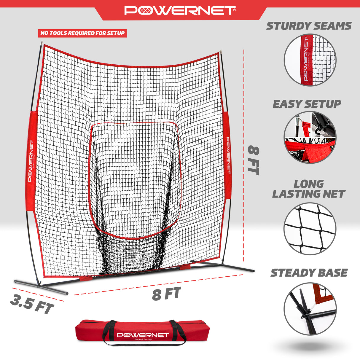 8x8 FT Portable Training Net sports PowerNet