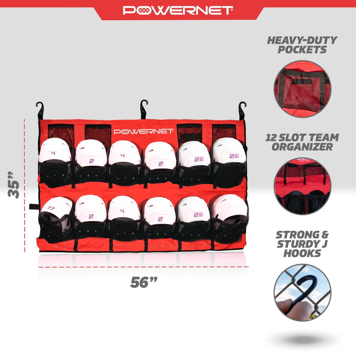 PowerPro Hanging Helmet Organizer Bag Helmet Organizer PowerNet