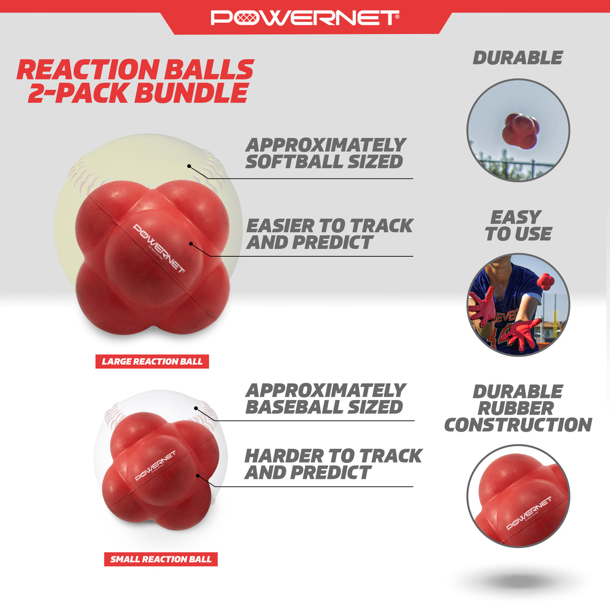 Reaction Balls | Random Bounce Fielding Tool Reaction Balls PowerNet