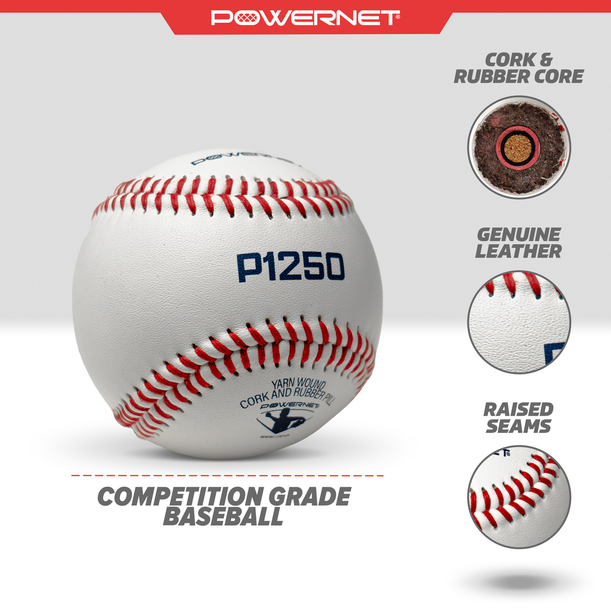 P1250 Competition Grade Baseball 12-Pack PowerNet