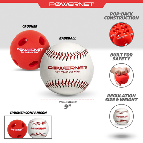 Bucket and Training Balls Bundle | Baseballs + Crushers sports PowerNet
