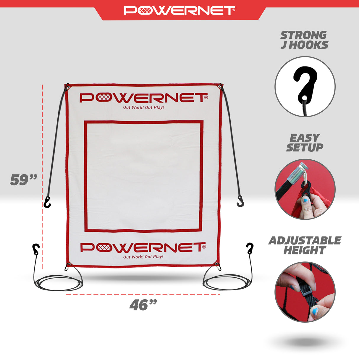 Power Pad Canvas Batting Pitching Backstop Sports PowerNet