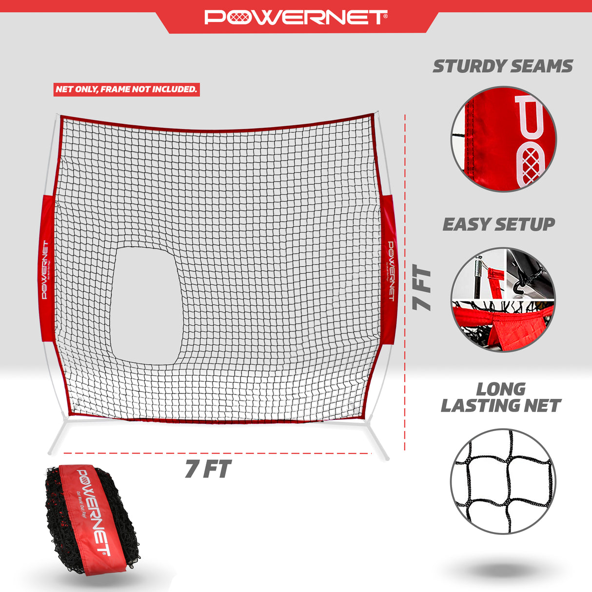 Pitching Protection Screen for Softball - Net Only Replacement Parts PowerNet