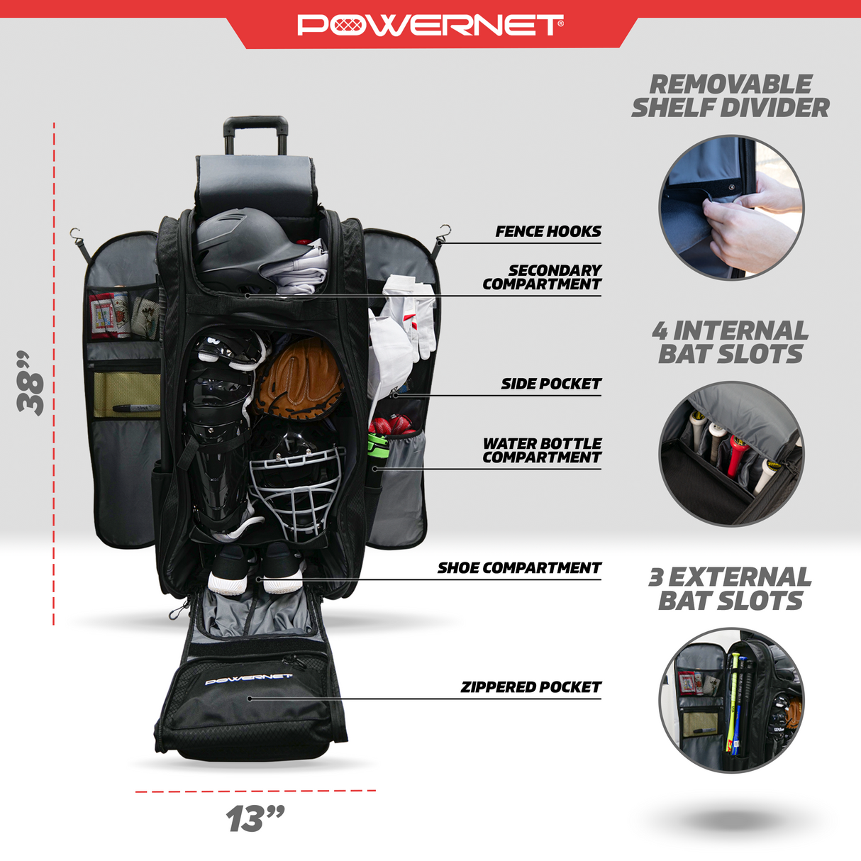 Optimus Catcher's Gear Equipment Bag Wheeled bags PowerNet
