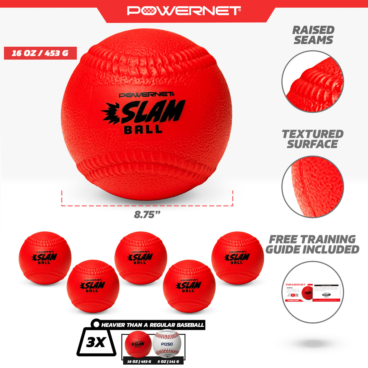 Slam Ball 6-Pack | Build Power TrainingNets by PowerNet