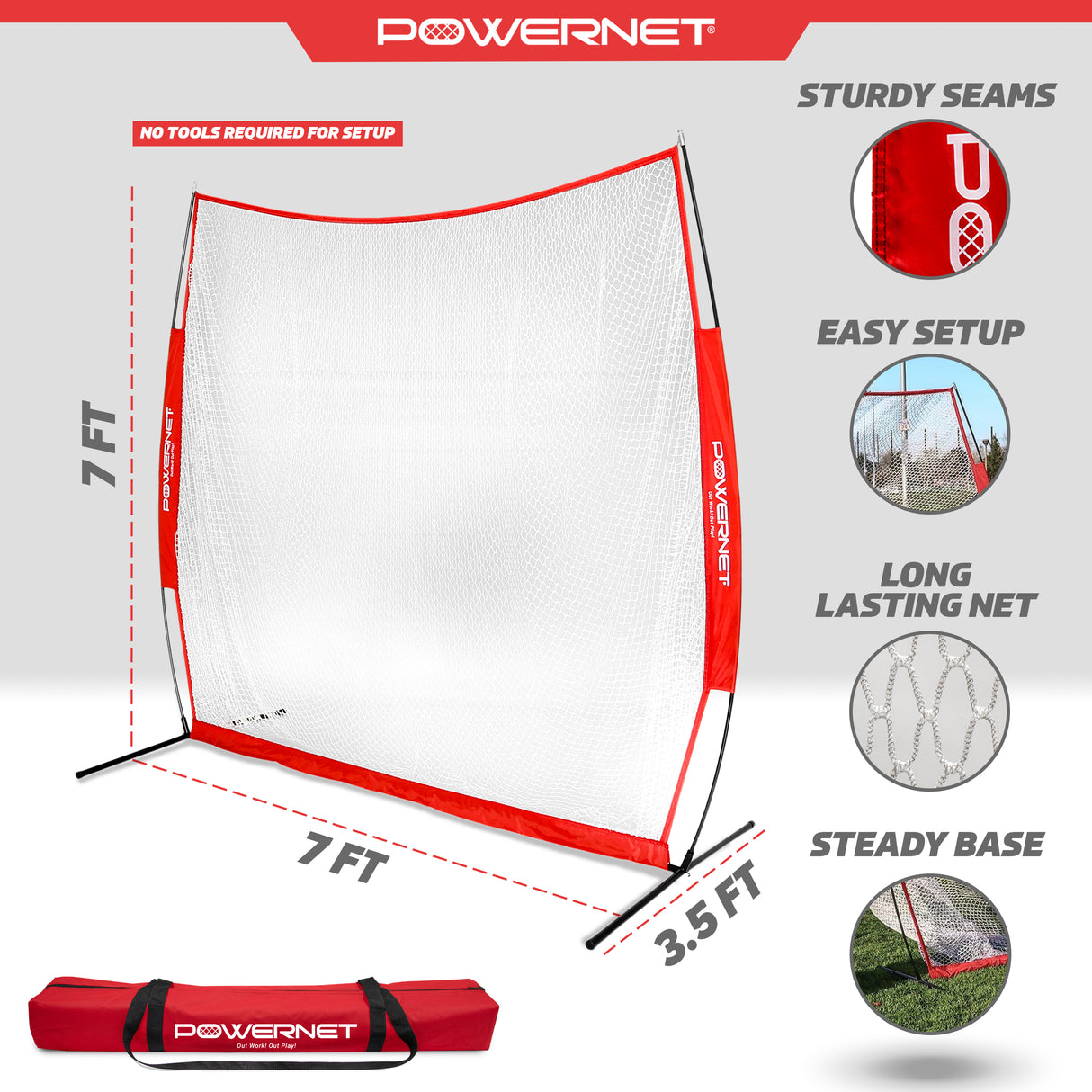7x7 FT Golf Net Sports PowerNet