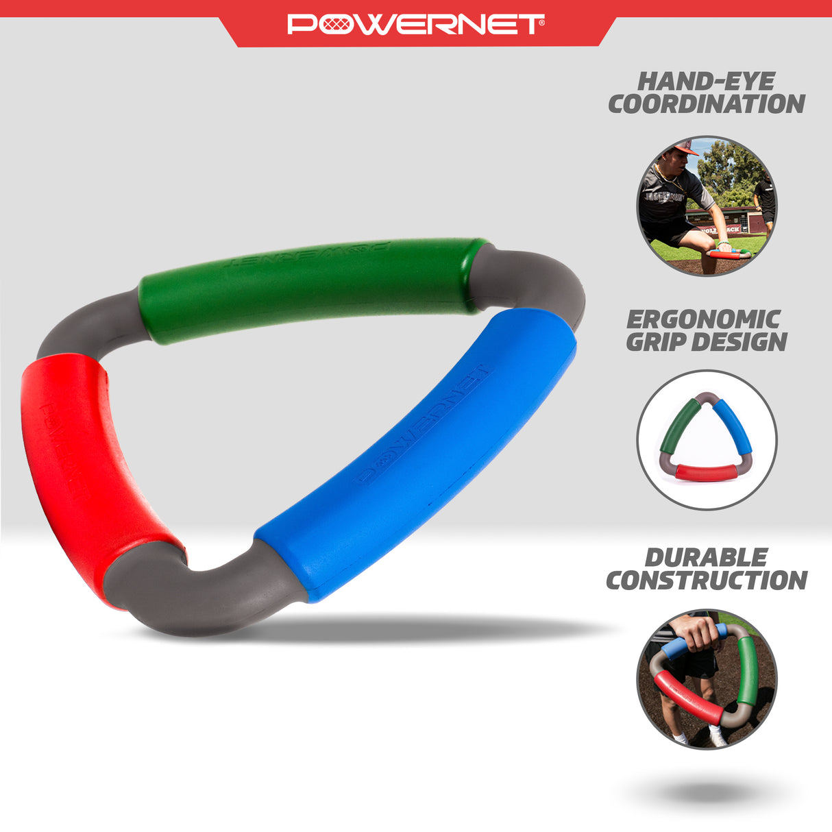 Tri-Action Catch | Hand-Eye Coordination Tool Training Tool PowerNet