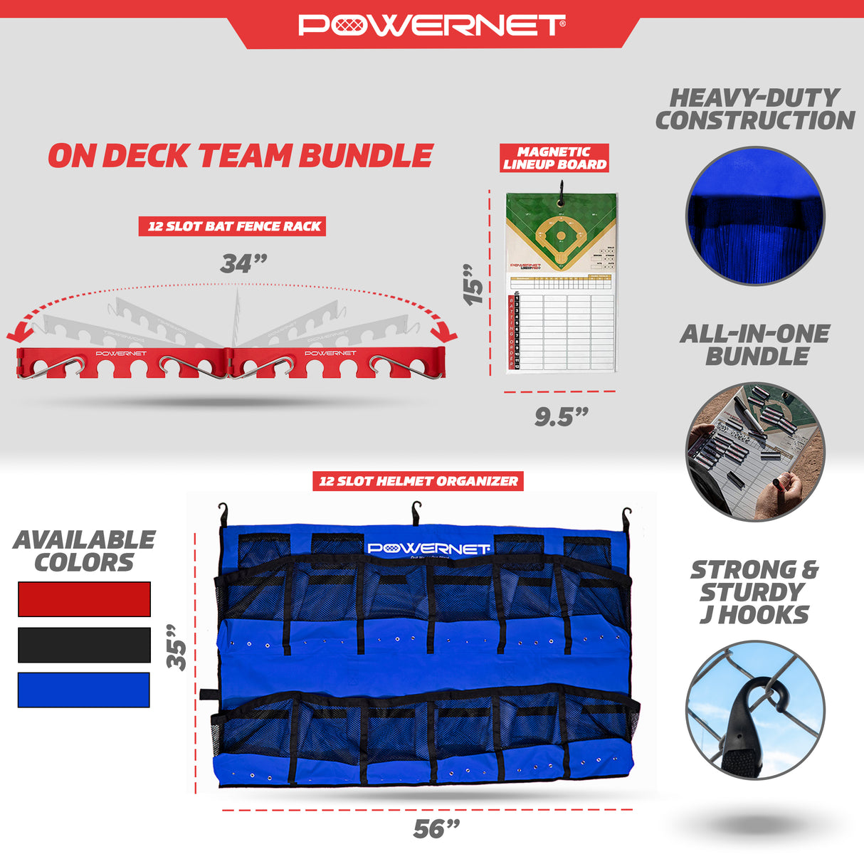 On Deck Team Dugout Organizer Bundle Sports PowerNet