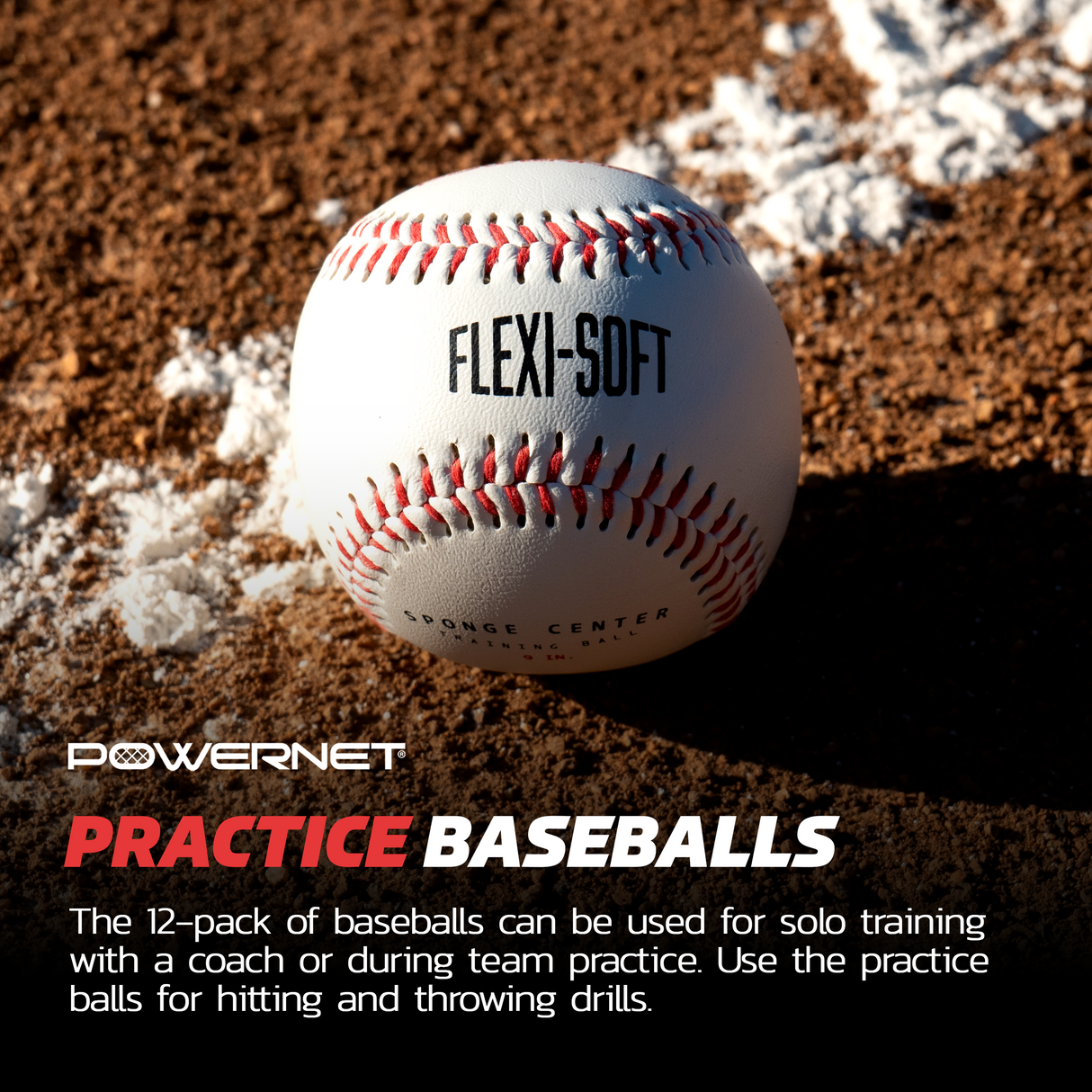 Flexi Soft Baseballs 12 Pack | Cushioned Core Safety Ball Flexi Soft Baseballs PowerNet
